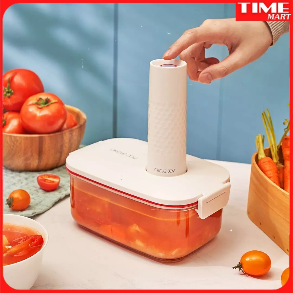Máy Hút Chân Không Bằng Điện Kèm Hộp Đựng Thực Phẩm Xiaomi Chất Liệu Silicon Abs An Toàn Cho Sức Khỏe 1l / 1.3l [TIME]