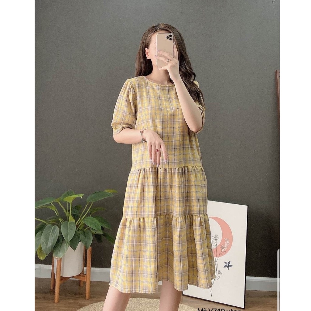 Đầm bầu ngắn tay kẻ thô thời trang thiết kế MSP103 Mom and Baby