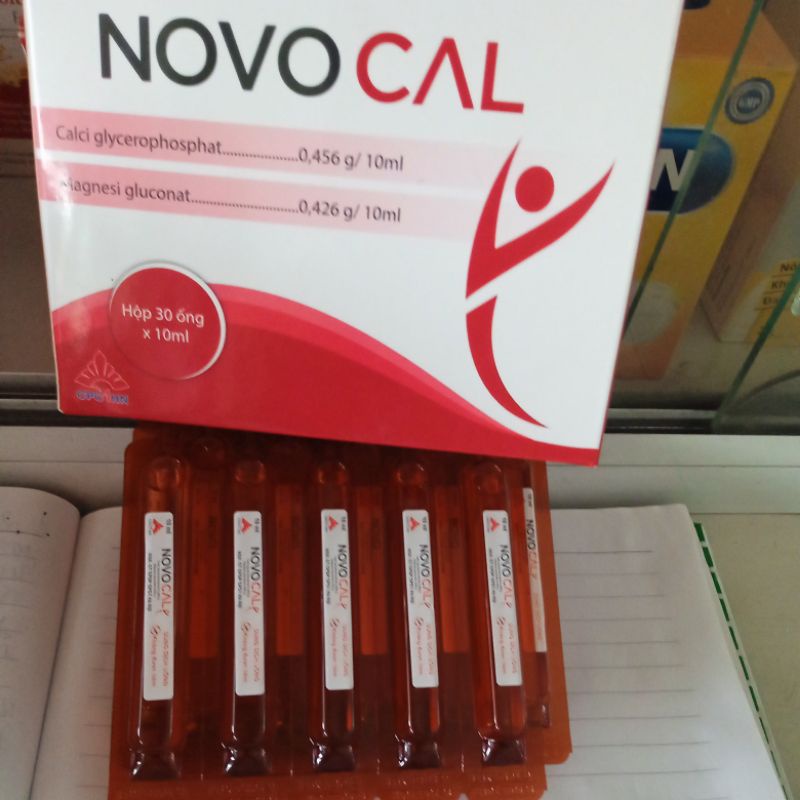 Novocal bổ sung calci, mage hộp 20 ống