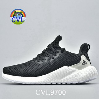 (Siêu Hot) Adidas Alpha boost Giày bỏng ngô Alpha giày chạy bộ nam và nữ EF1162 đen trắng