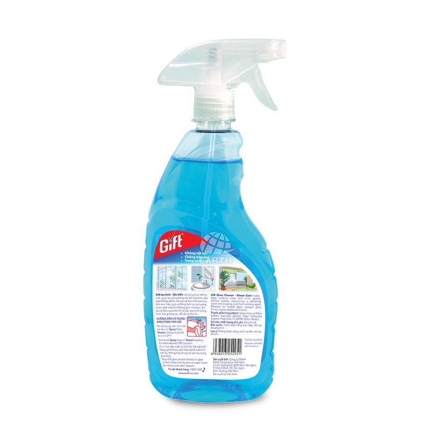 Nước lau kính Gift Sắc Biển - Trà Xanh 540ml Siêu sạch chống bám bụi