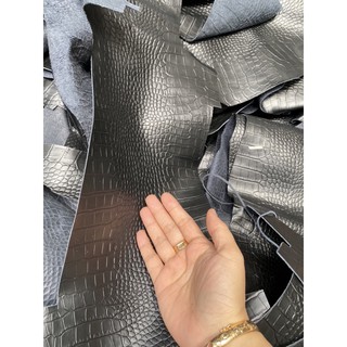 da bò vân cá sấu đen vụn to
