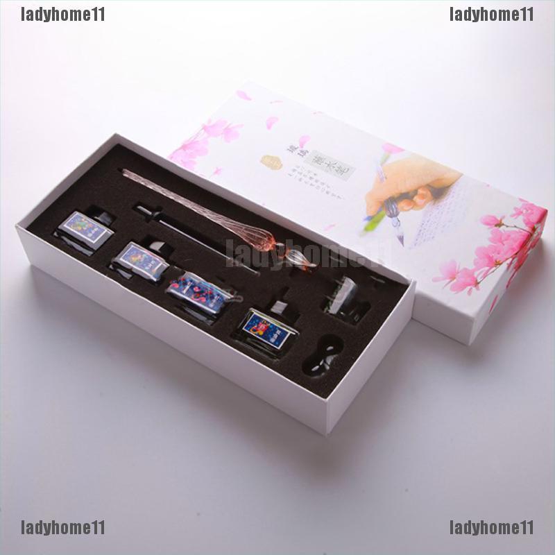 1 Bút Mực Nước Bằng Kính Thủ Công Vintage ladyhome11