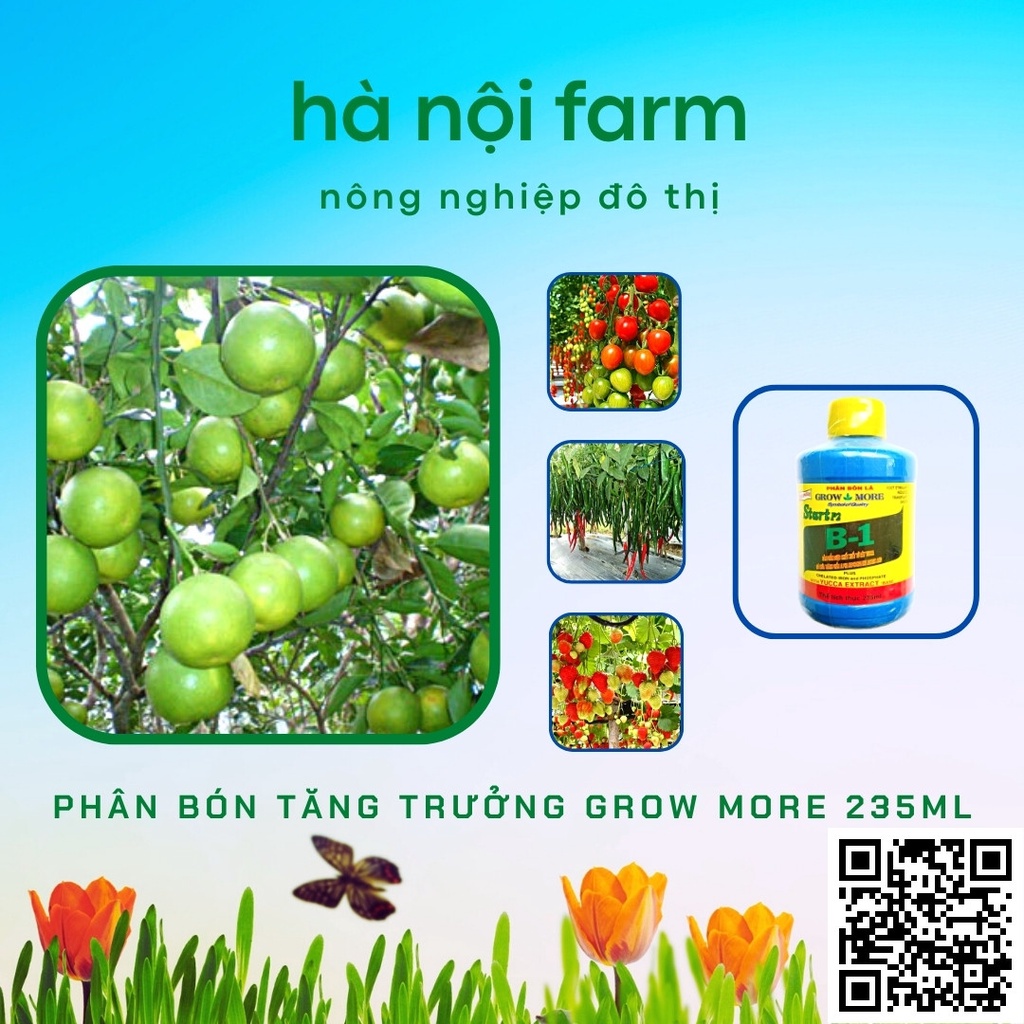 Phân bón lá B1 Growmore chai 235ml hàng Mỹ chuyên dùng hoa Phong Lan
