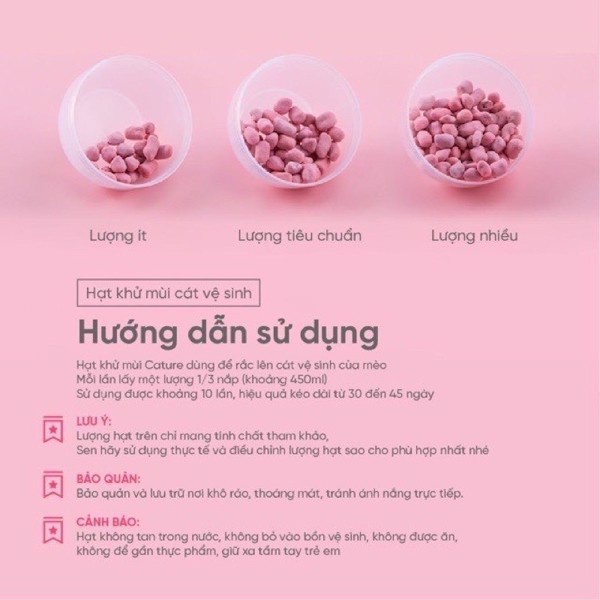 Viên khử mùi cát cature, hạt thơm cát mèo, thích hợp cho phòng kín 20G - ameo pet home