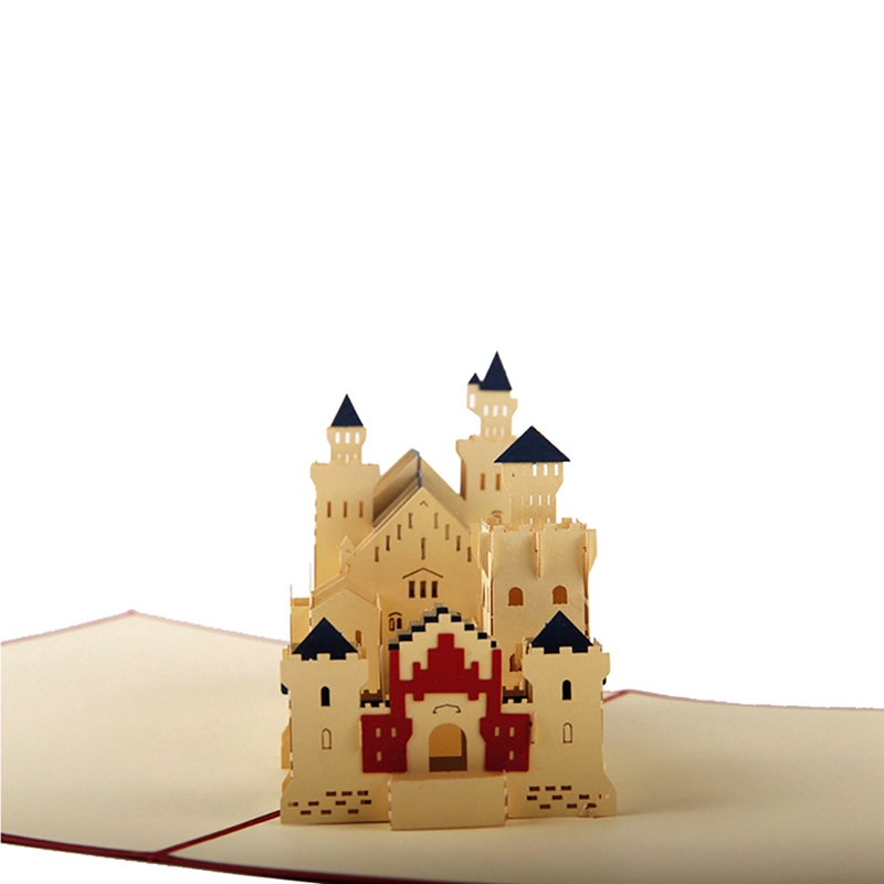 Tấm thiệp họa tiết lâu đài 3D độc đáo