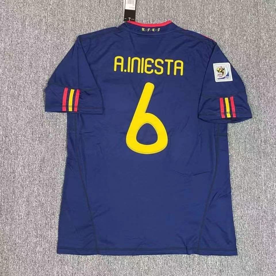 Áo Bóng Đá Tây Ban Nha Jersey-2010 final Jersey-2010 Và Tay Áo Dài Cổ Điển Tây Ban Nha Iniesta Xavi Ramos Torres David Villa
