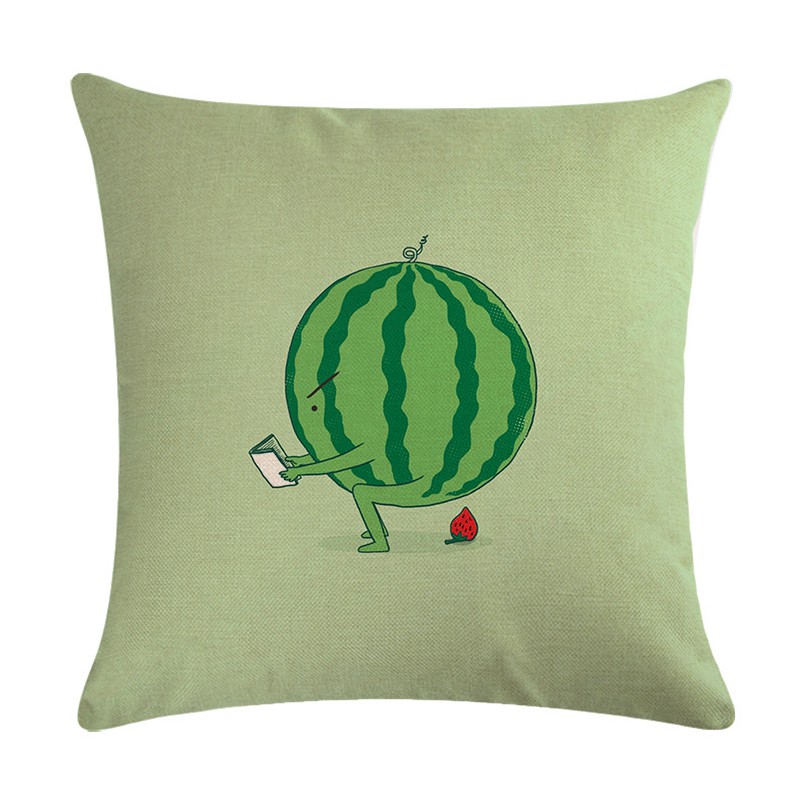 Vỏ Gối In Hình Dưa Hấu 45*45cm Phong Cách Hiện Đại