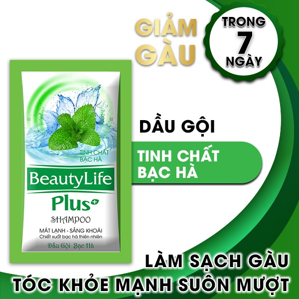 Dầu gội sạch gàu bạc hà Beauty Life 10 gói x 5g