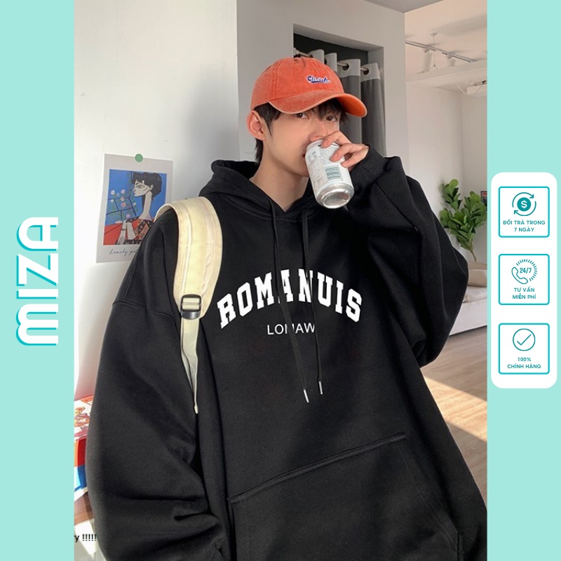 Áo hoodie nam nữ unisex nỉ ngoại form rộng có mũ ulzzang hàn quốc cặp đôi local brand cute zip chống nắng ROMANUIS