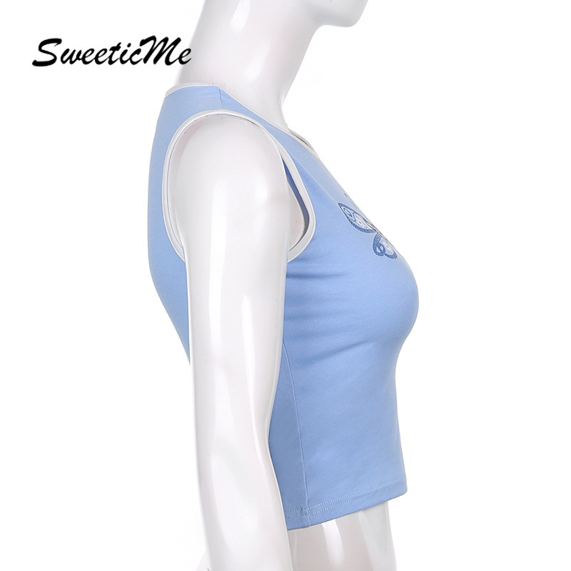 Áo Croptop Sweeticme Cổ Tròn Không Tay In Hình Động Vật Quyến Rũ 2021 | BigBuy360 - bigbuy360.vn