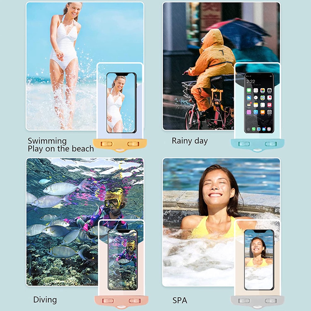 1 Túi Đựng Điện Thoại Trong Suốt Chống Nước Có Dây Đeo Cổ Cho Hoạt Động Dưới Nước