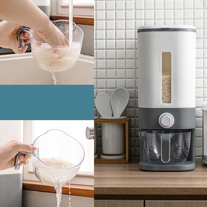 Thùng Đựng Gạo Thông Minh 12 Kg Kèm Cốc Đong Tiện Lợi