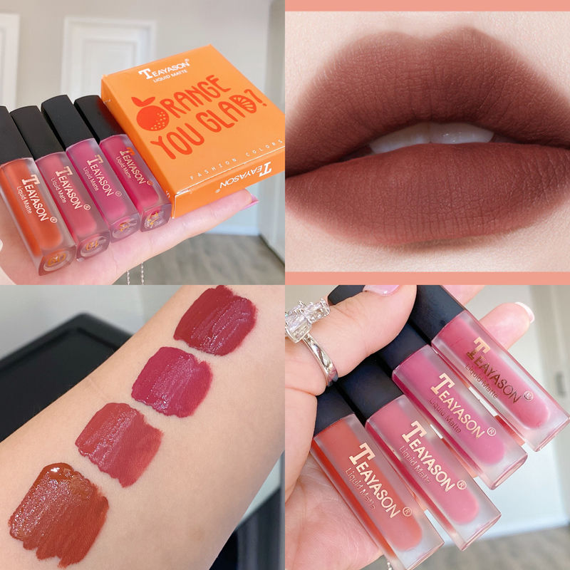 (Hàng Mới Về) Set 4 Thỏi Son Kem Teayason Tông Lì Chống Nước