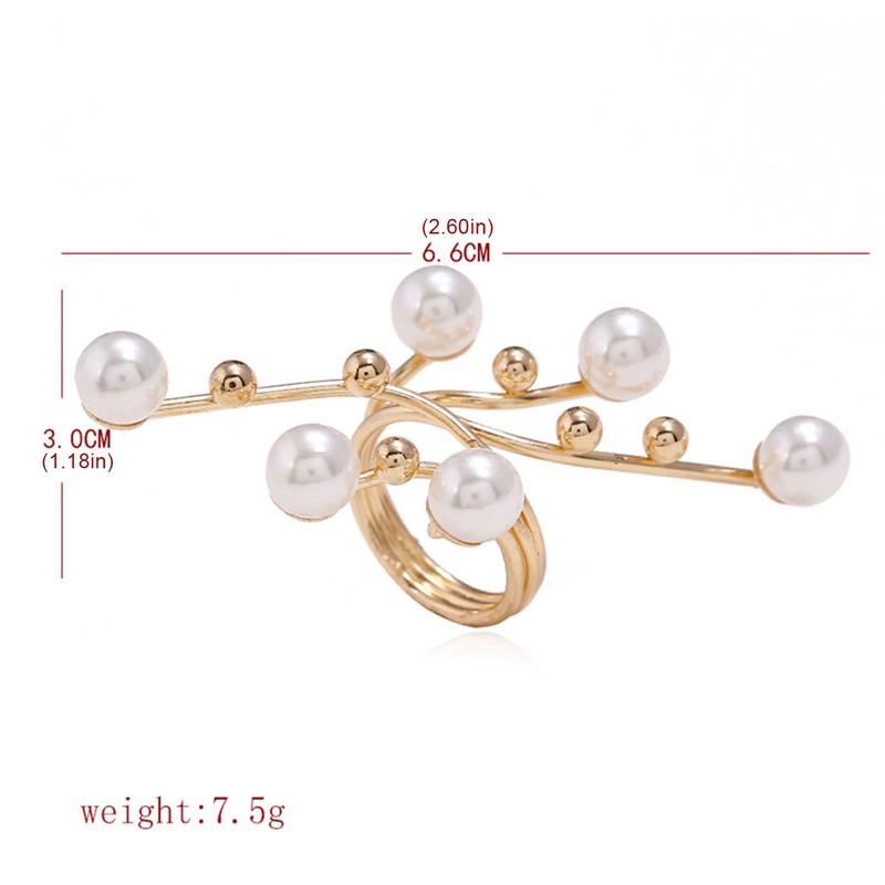 Nhẫn Mở Mạ Vàng Đính Ngọc Trai Nhân Tạo Thời Trang