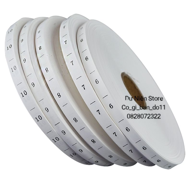 Cuộn 1000 Tem Size Số, Size Chữ In Trên Giấy Dai.