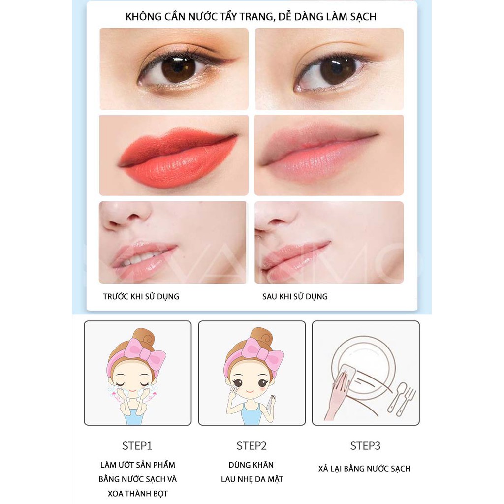 Khăn Tẩy Trang Makeup MAIGOOLE Làm Sạch Sâu Chăm Sóc Da Bằng Vải Cotton Siêu Mềm Mịn Gói 20 Miếng