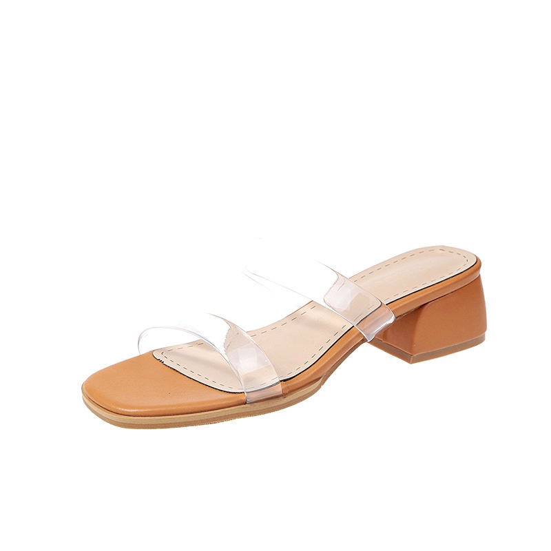 Dép cao gót IELGY quai ngang trong suốt thời trang dành cho nữ