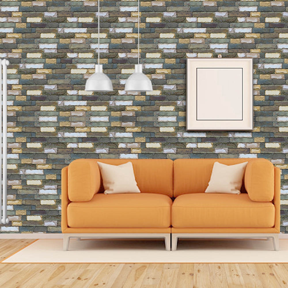 Giấy Dán Tường 3d Giả Gạch Đá Phong Cách Cổ Điển