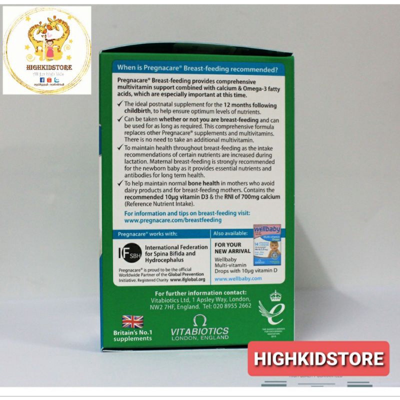 Vitamin tổng hợp cho mẹ sau sinh Pregnacare Breast feeding Bú Anh - Hộp 84 viên