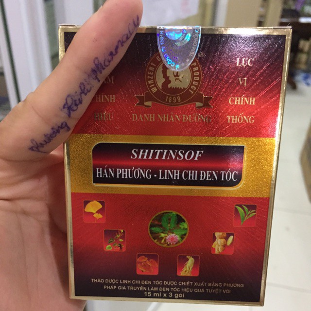 Dầu Gội Đen Tóc Thuốc Nhuộm Tóc Shitinsof Hán Phương Linh Chi Danh Nhân Đường (Hộp 3 Gói X 15ML) | BigBuy360 - bigbuy360.vn