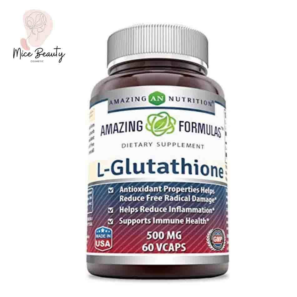 L- Glutathione 1600mg Viên Uống Trắng Da Giúp Cải Thiện Da Sạm Màu, Mờ Nám, Mờ Tàn Nhang