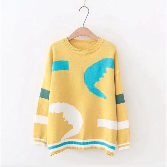 ÁO NỮ LEN PHỐI MÀU, HỌA TIẾT ,HÀNG QUẢNG CHÂU XH008