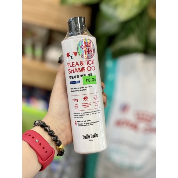 Dầu gội tắm ngừa Ve rận bọ chét BUDLE Flea &amp; Tick 300gr