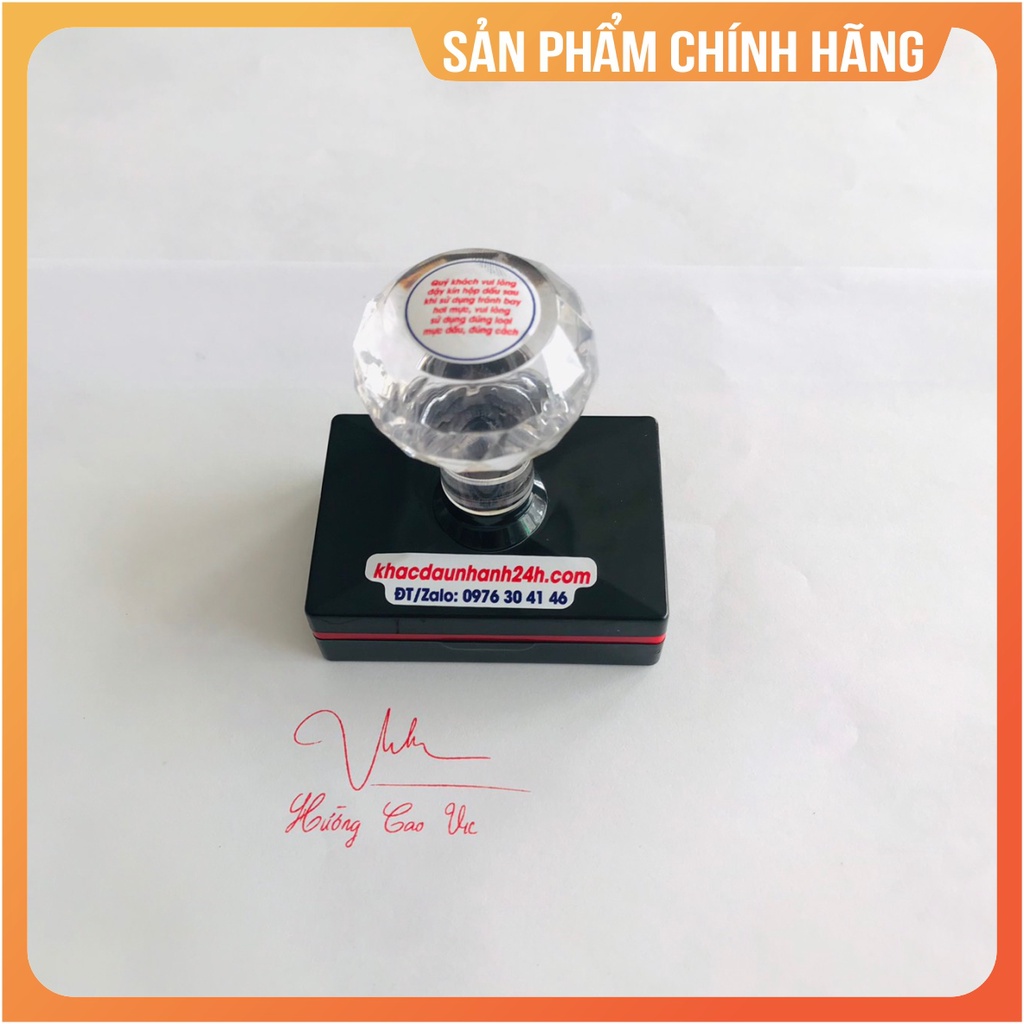 Khắc dấu chữ ký kèm tên 30 x 50mm làm theo yêu cầu chính xác 100%, khắc dấu công nghệ nhật bản, công nghệ mới nhất,