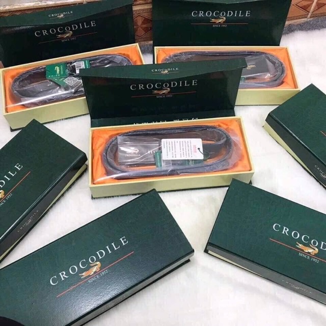 Dây lưng nam cá sấu CROCODILE full hộp sang chảnh
