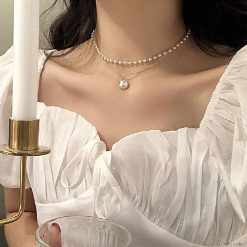 Dây Chuyền Hợp Kim Đính Ngọc Trai Nhân Tạo Xinh Xắn Cho Nữ