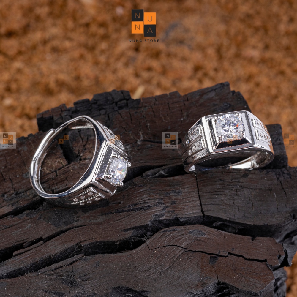 Nhẫn nam nhẫn làm từ bạc 925 có gắn đá nhân tạo thời trang DN1002