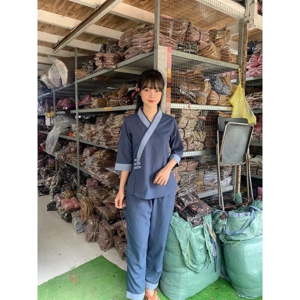 Đồ nữ đi chùa, mẫu kate 3 nút trơn, không co dãn, tay lỡ, đủ size từ 45 đến 65 ký, hàng chuẩn nhiều màu sắc