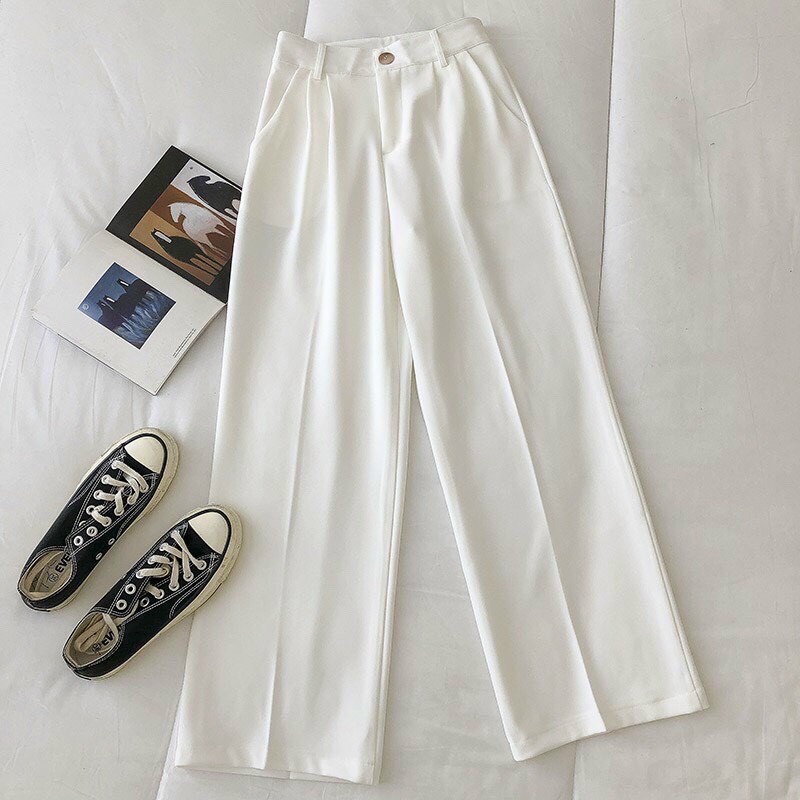 Quần ống suông Culottes cúc, khóa trước