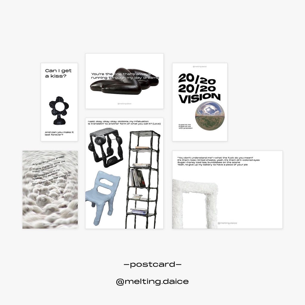 Daice || ‘ 𝗰𝗮𝗻𝗶𝗴𝗲𝘁𝗮𝗸𝗶𝘀𝘀’ combo set - set postcard và sticker trang trí