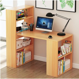 [HOT] Bàn học, Bàn làm việc kết hợp kệ sách bằng gỗ kiểu dáng đơn giản TK 04