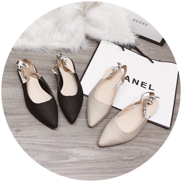 Sandal Dior bệt chun quai sau