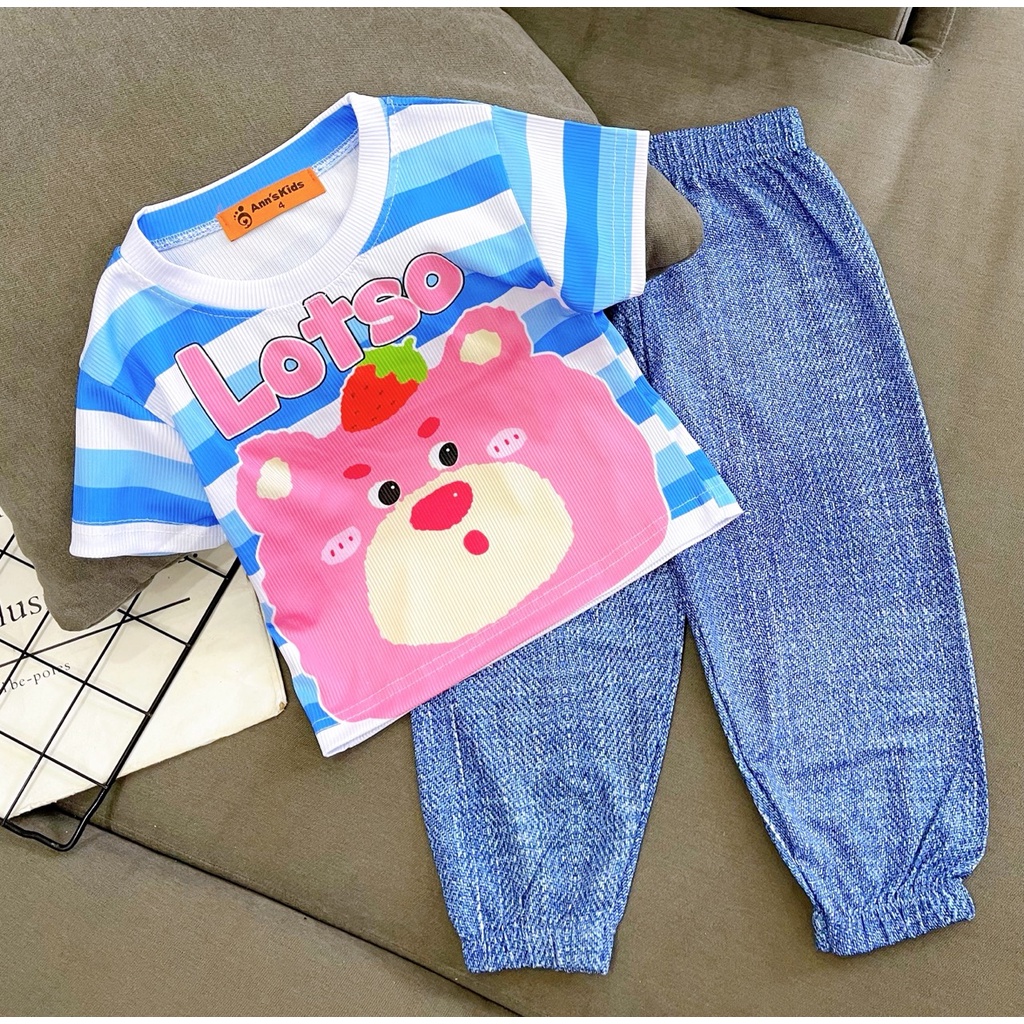 Đồ bộ bé gái❤️bộ bé gái 3D size đại áo ngắn tay quần dài hot trend Jennie kids J468