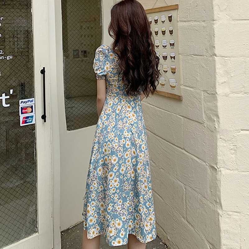 Đầm Hoa Tay Ngắn Phong Cách Thời Trang Dành Cho Nữ