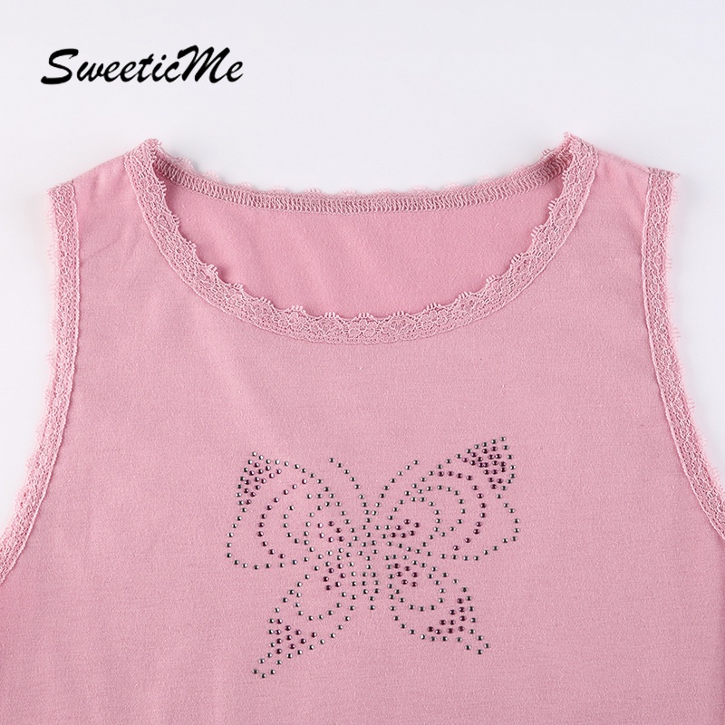 Áo Tank Top In Hình Bướm Không Tay Hàng Mới Dành Cho Nữ Sweeticme 2022