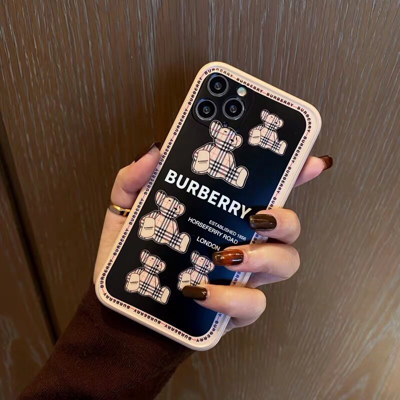 Ốp iphone bbr nhiều gấu viền nâu dành cho Iphone Xs Max/11/11Pro Max/12Pro/12Pro Max