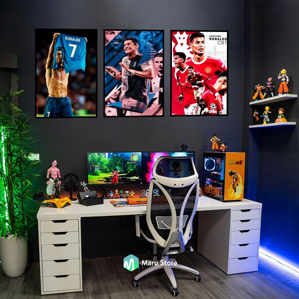 Tranh Cầu Thủ Ronaldo Treo Tường Tranh Canvas Có Khung Composite