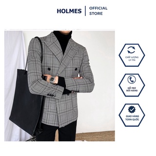 Blazer Nam Vest Nam Holmes Kẻ Caro Thời Trang Hàn Quốc Cao Cấp Phong Cách Trẻ Trung Lịch Lãm