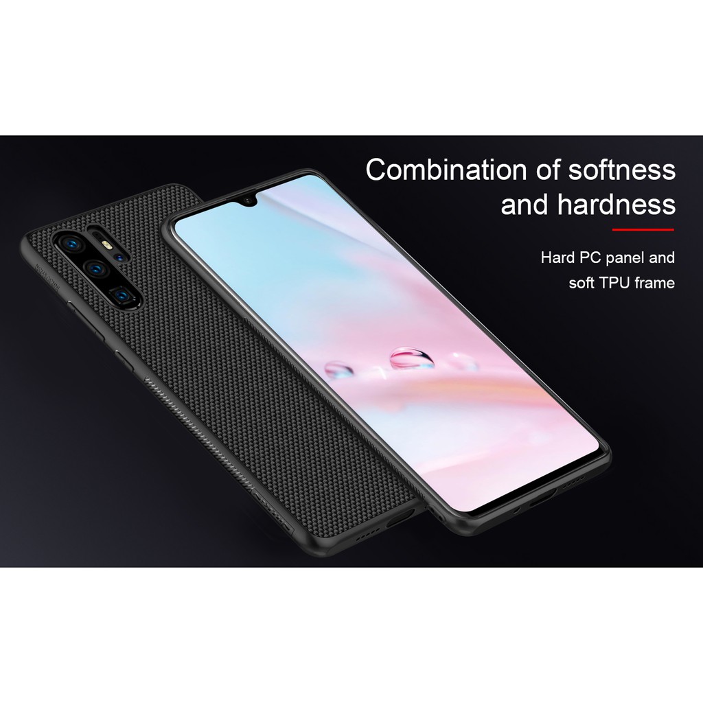 Ốp Lưng Nillkin Textured Case Vân Carbon Siêu Mỏng Màu Đen Cho Huawei P30 Pro / Huawei P30