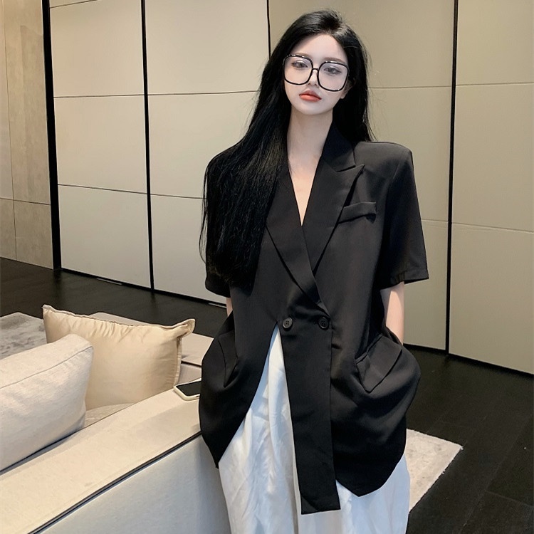 Áo Lửng Dáng Rộng Xẻ Tà Thời Trang Mùa Hè Dành Cho Nữ