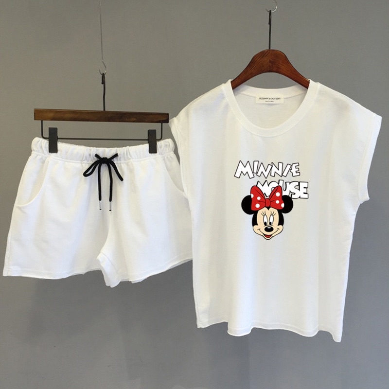 Bộ thể thao nữ mùa hè quần short áo thun giản dị