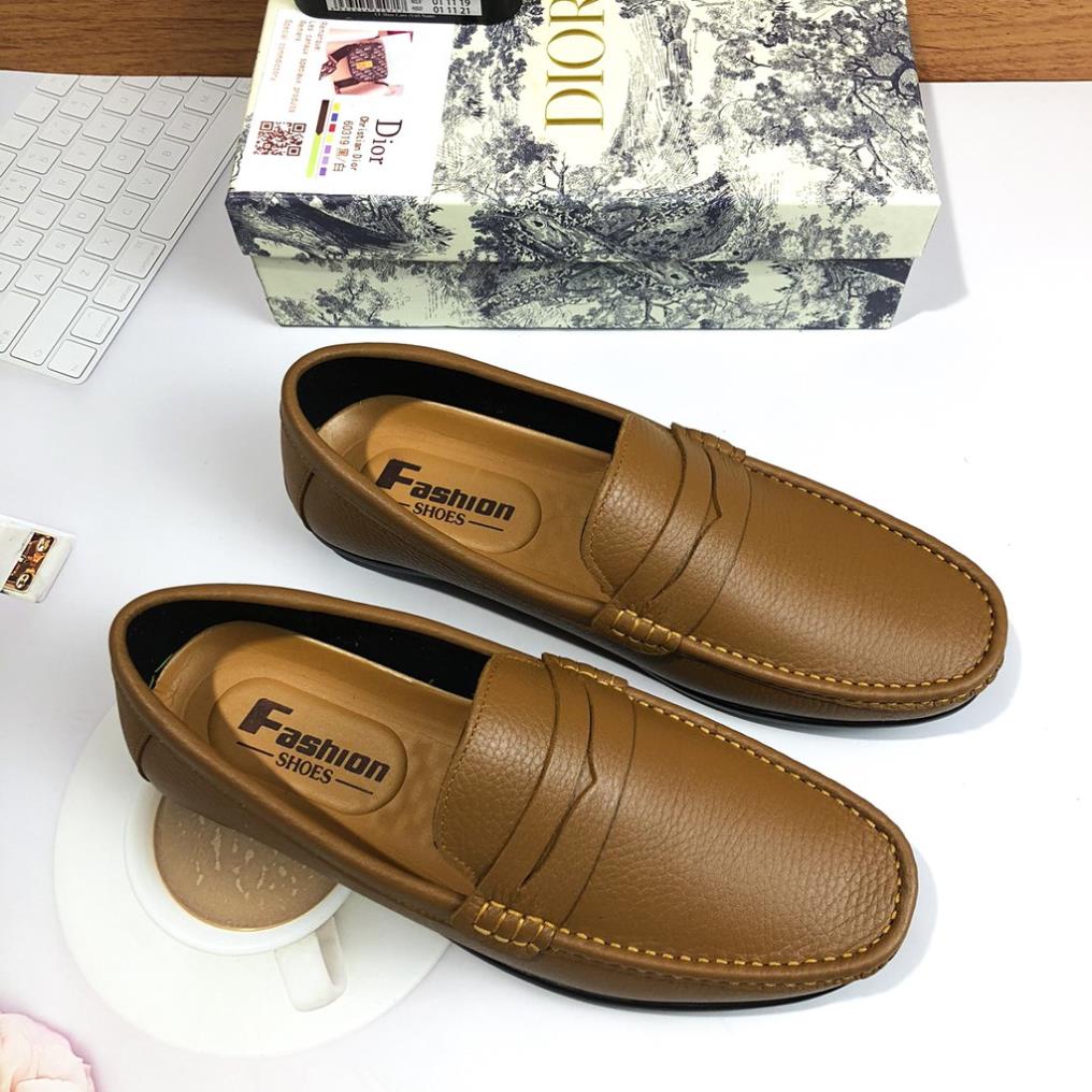 Giày Lười Nam ❤️FREESHIP❤️ Giày Mọi Nam Da Bò Thật 100% Đế Cao Su Êm Chân ( Chất )