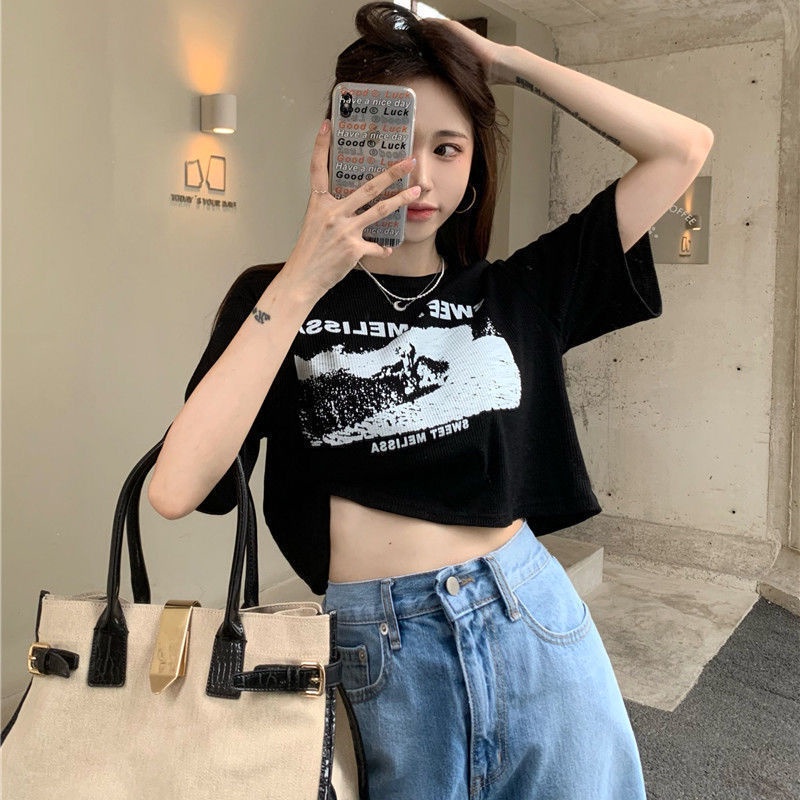 Áo Thun Nữ Tay Ngắn Dáng Ôm Phong Cách Âu Mỹ Thời Trang Mùa Hè Cá Tính