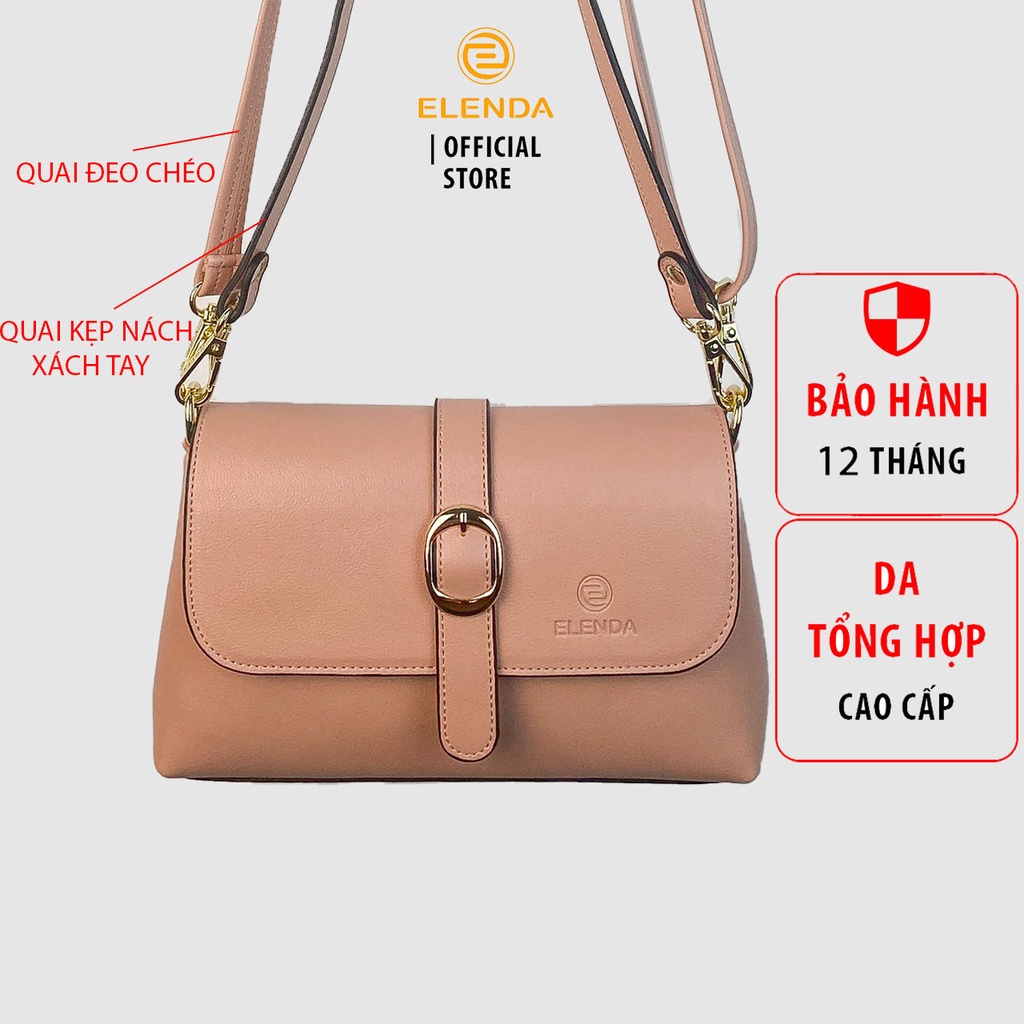 Túi đeo chéo nữ Elenda đa năng đẹp, cá tính có quai kẹp nách và quai đeo chéo riêng :TXE017