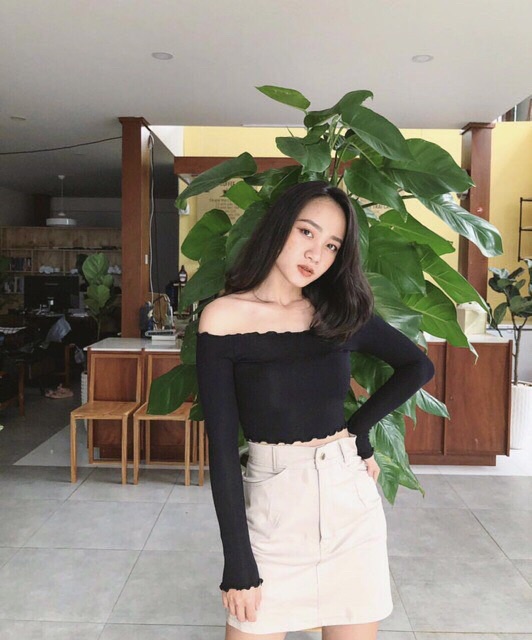 Áo trễ vai dài
 tay 📣FREESHIP Đơn 250K📣 Áo trễ vai tay dài basic hàng Quảng Châu | BigBuy360 - bigbuy360.vn